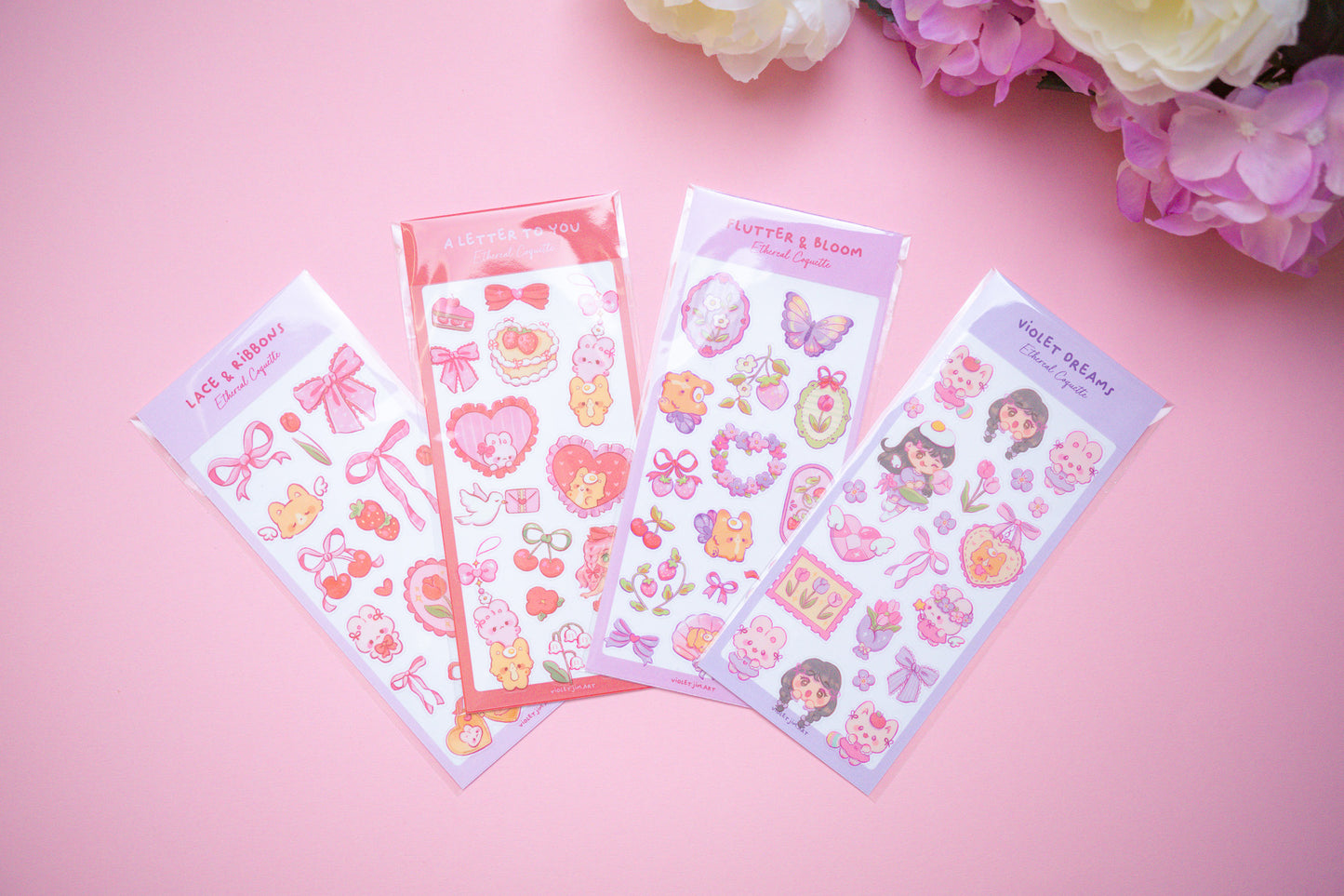 Lace & Ribbons Sticker Sheet 'Ethereal Coquette Collection'
