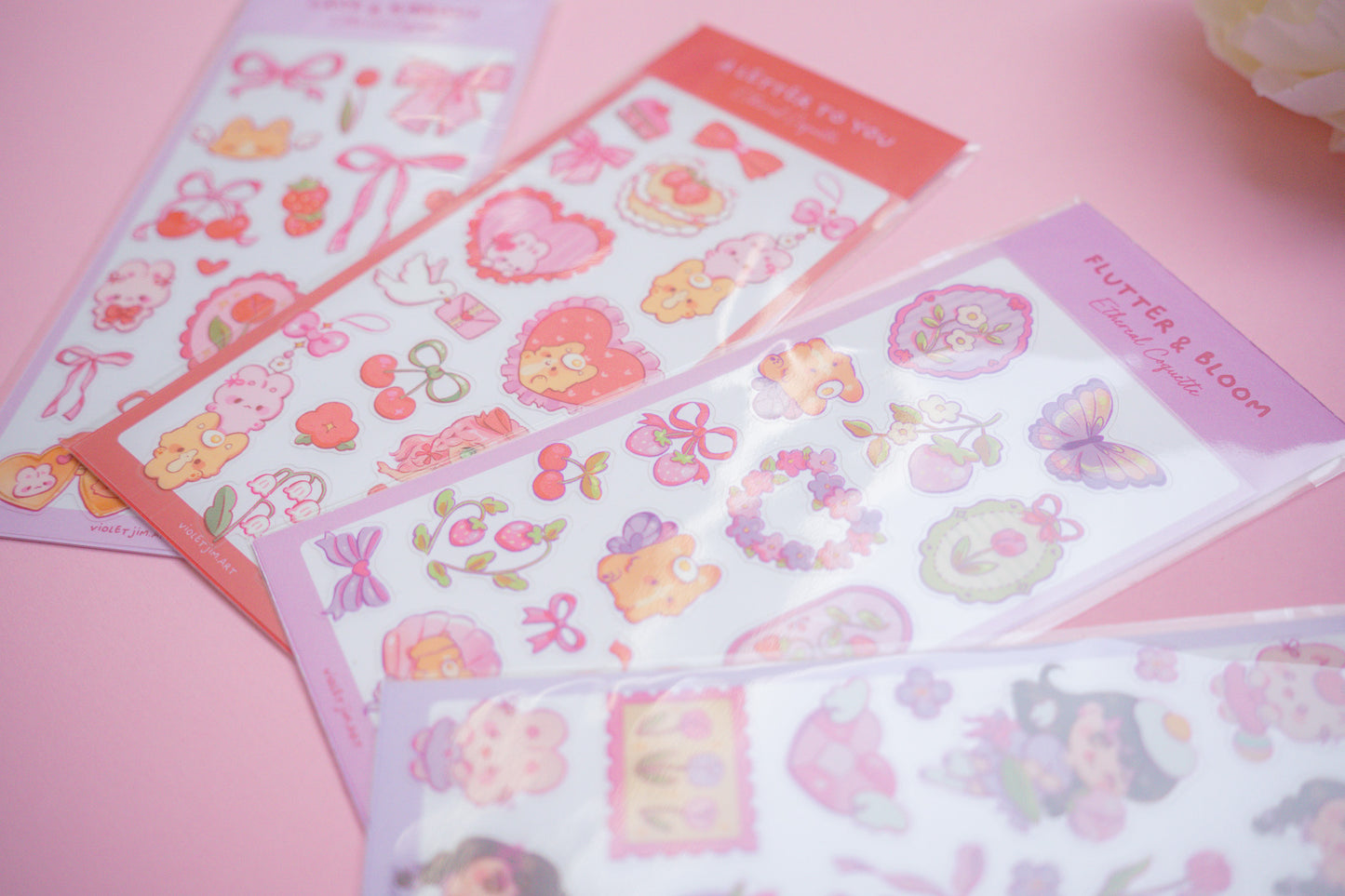 Lace & Ribbons Sticker Sheet 'Ethereal Coquette Collection'