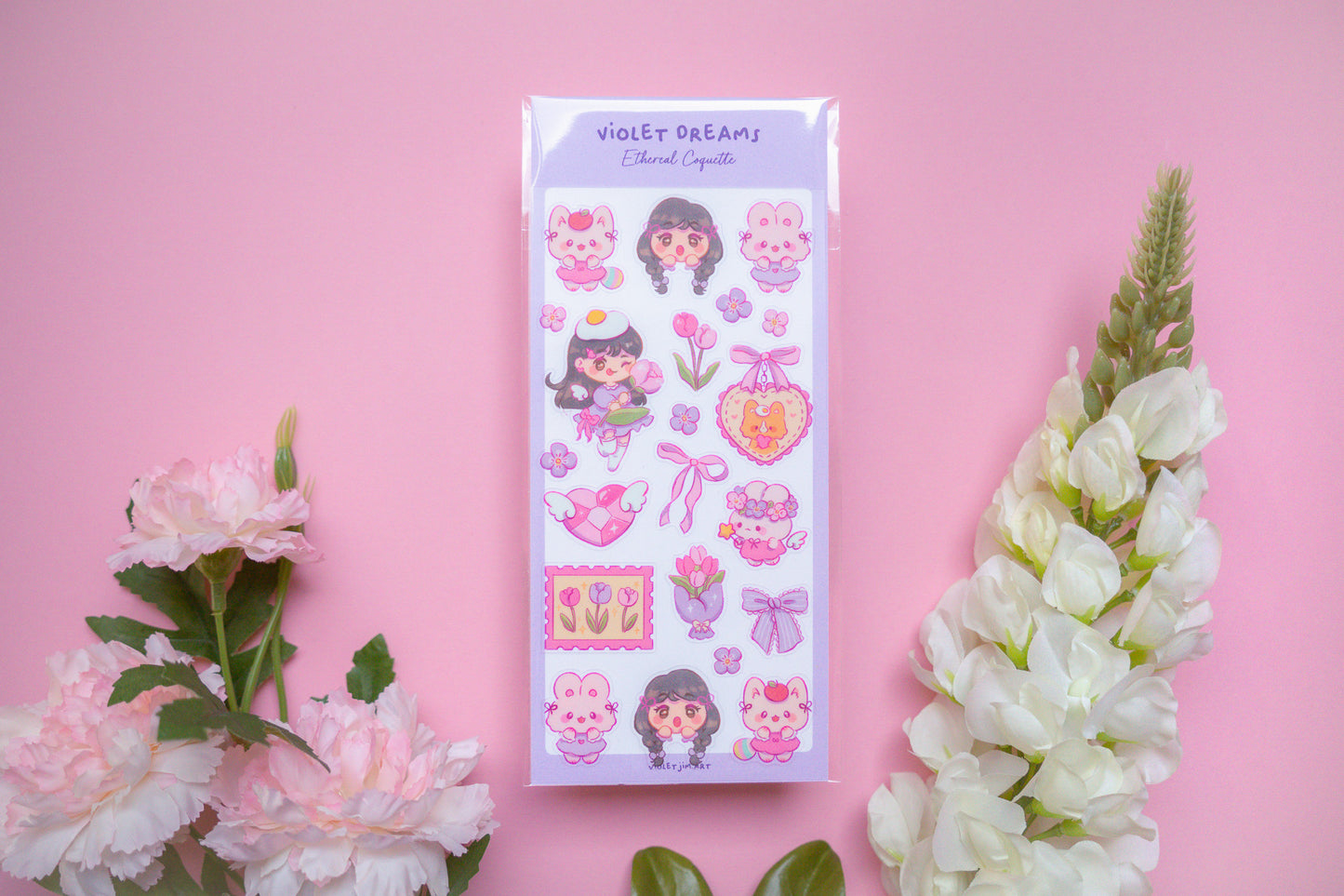 Violet Dreams Sticker Sheet 'Ethereal Coquette Collection'