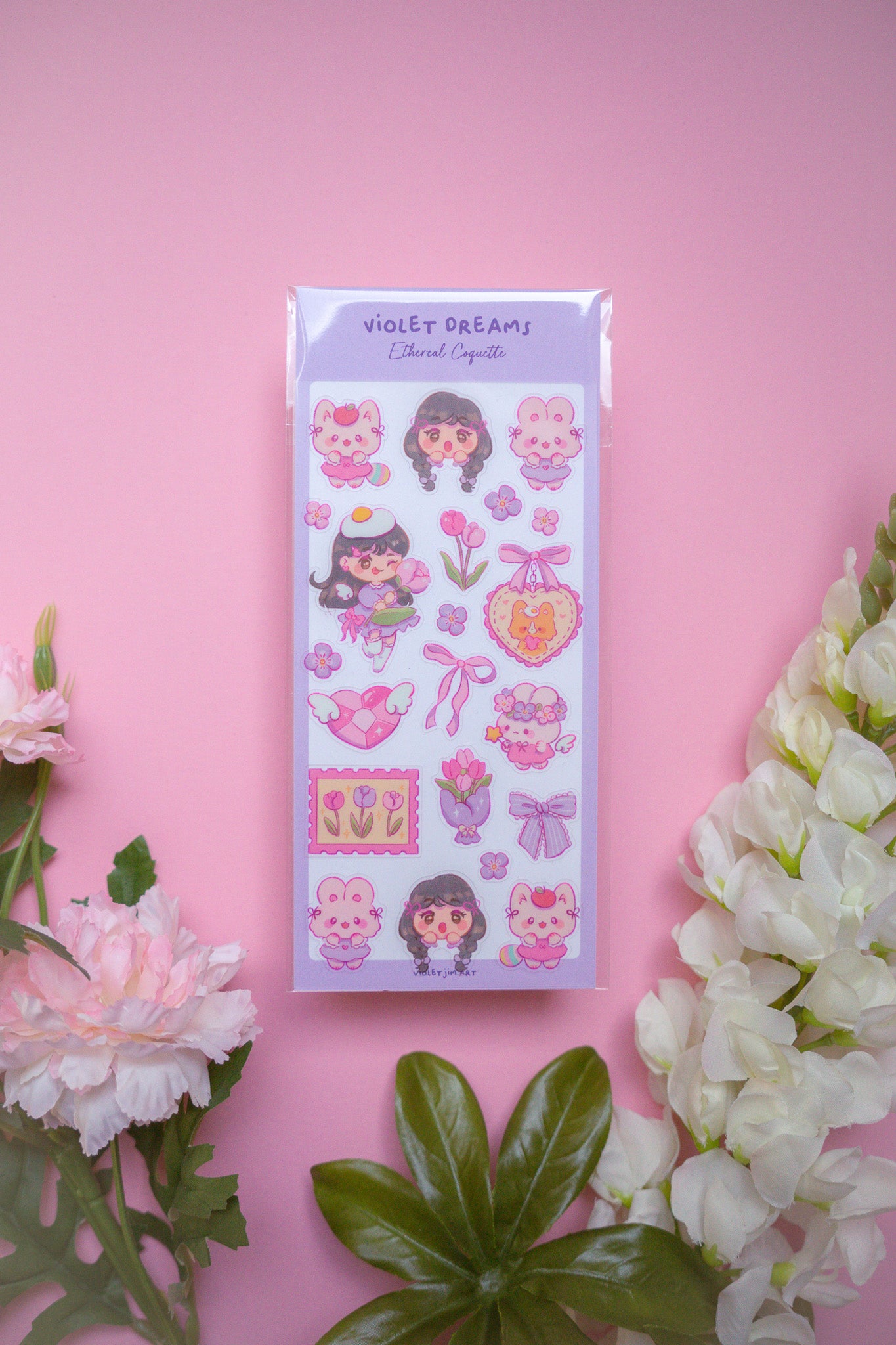 Violet Dreams Sticker Sheet 'Ethereal Coquette Collection'