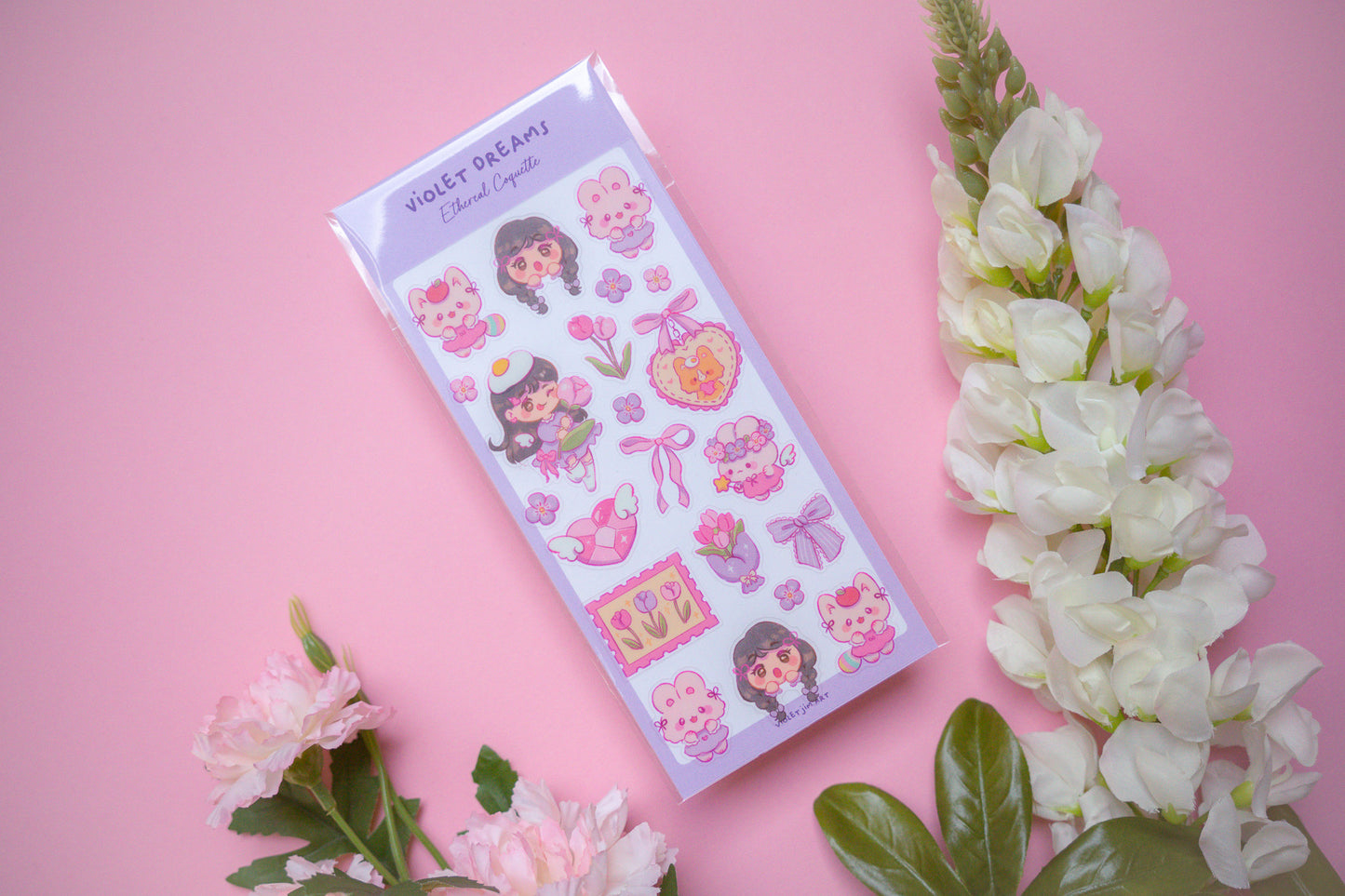 Violet Dreams Sticker Sheet 'Ethereal Coquette Collection'