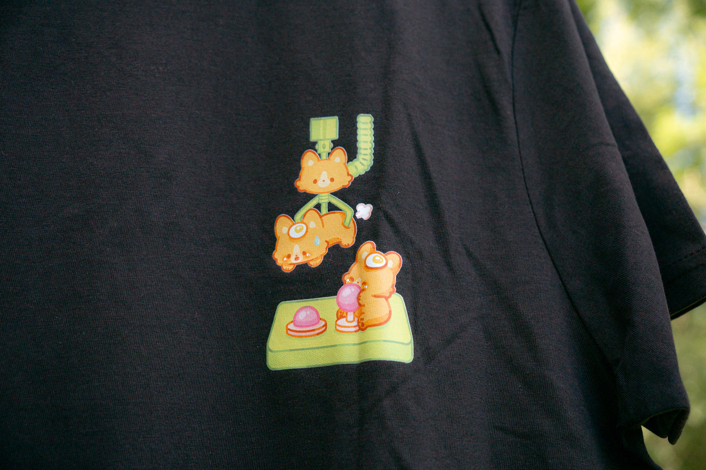 Corgi Claw Game Machine T-shirt - Black