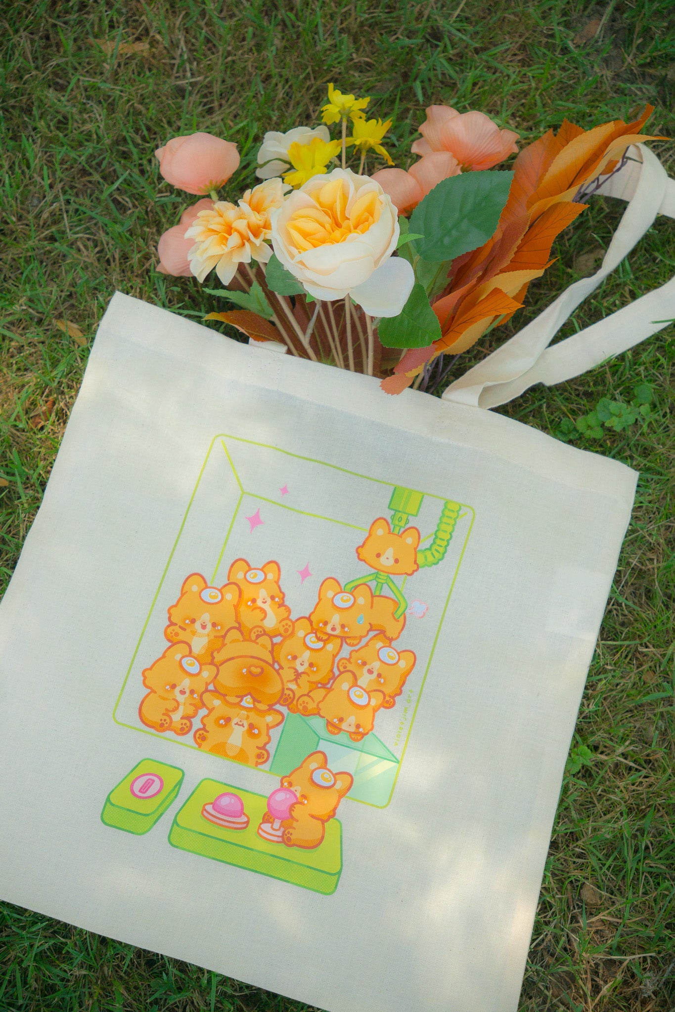 Corgi Claw Game Machine Tote Bag