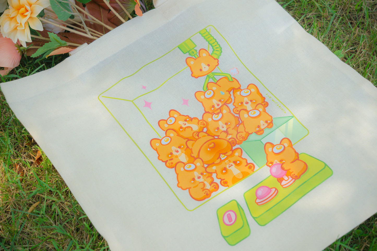 Corgi Claw Game Machine Tote Bag
