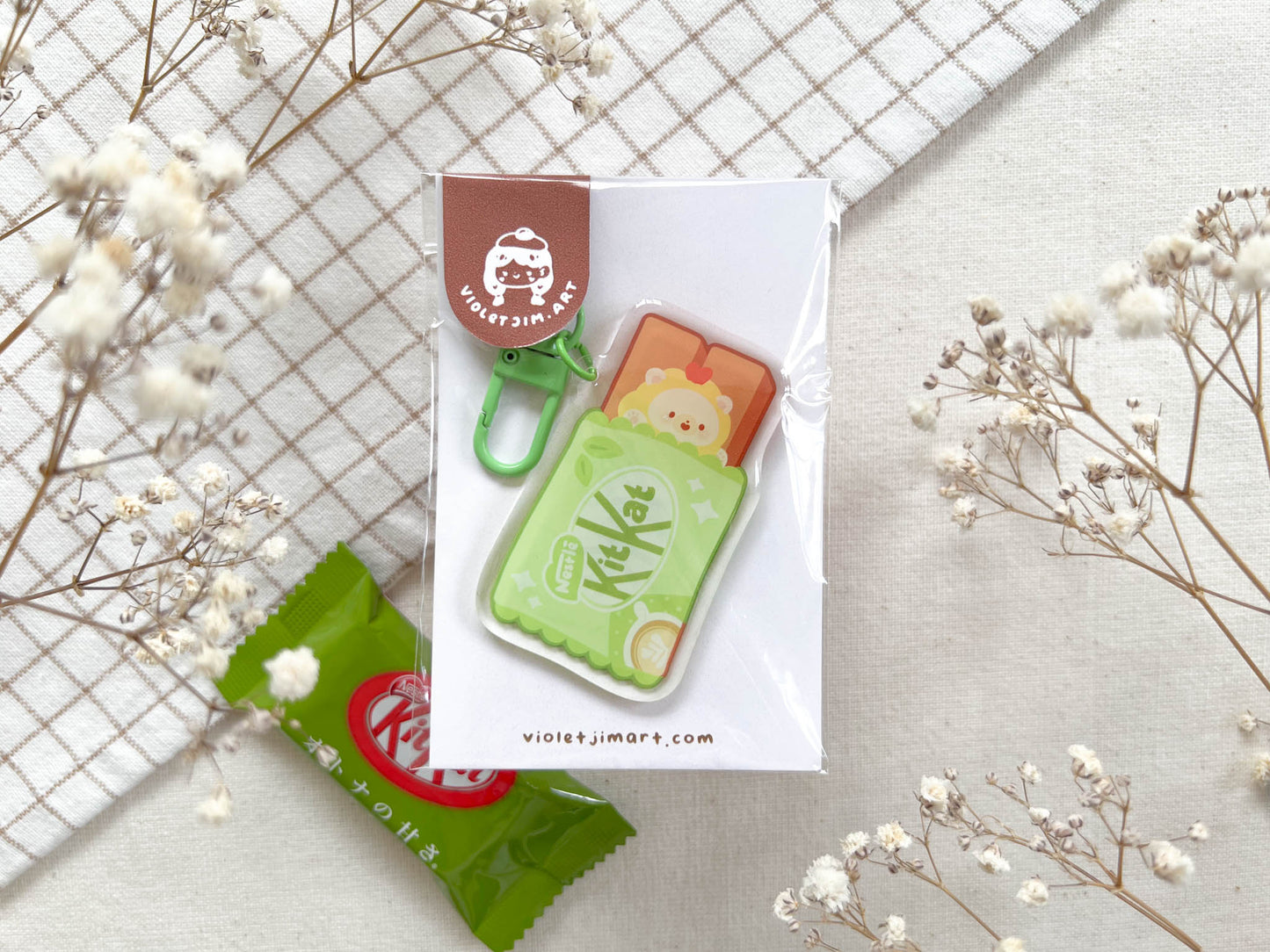 kitkat acrylic keychain with bear