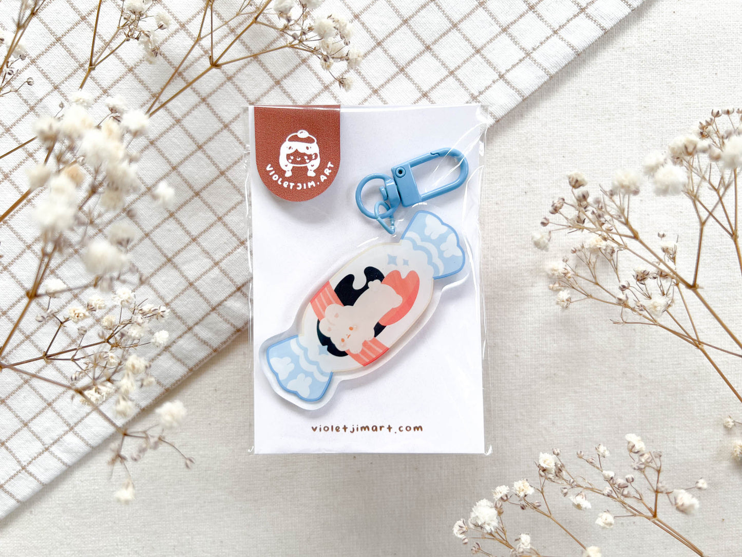 Bonbon White Rabbit Candy Acrylic Keychain
