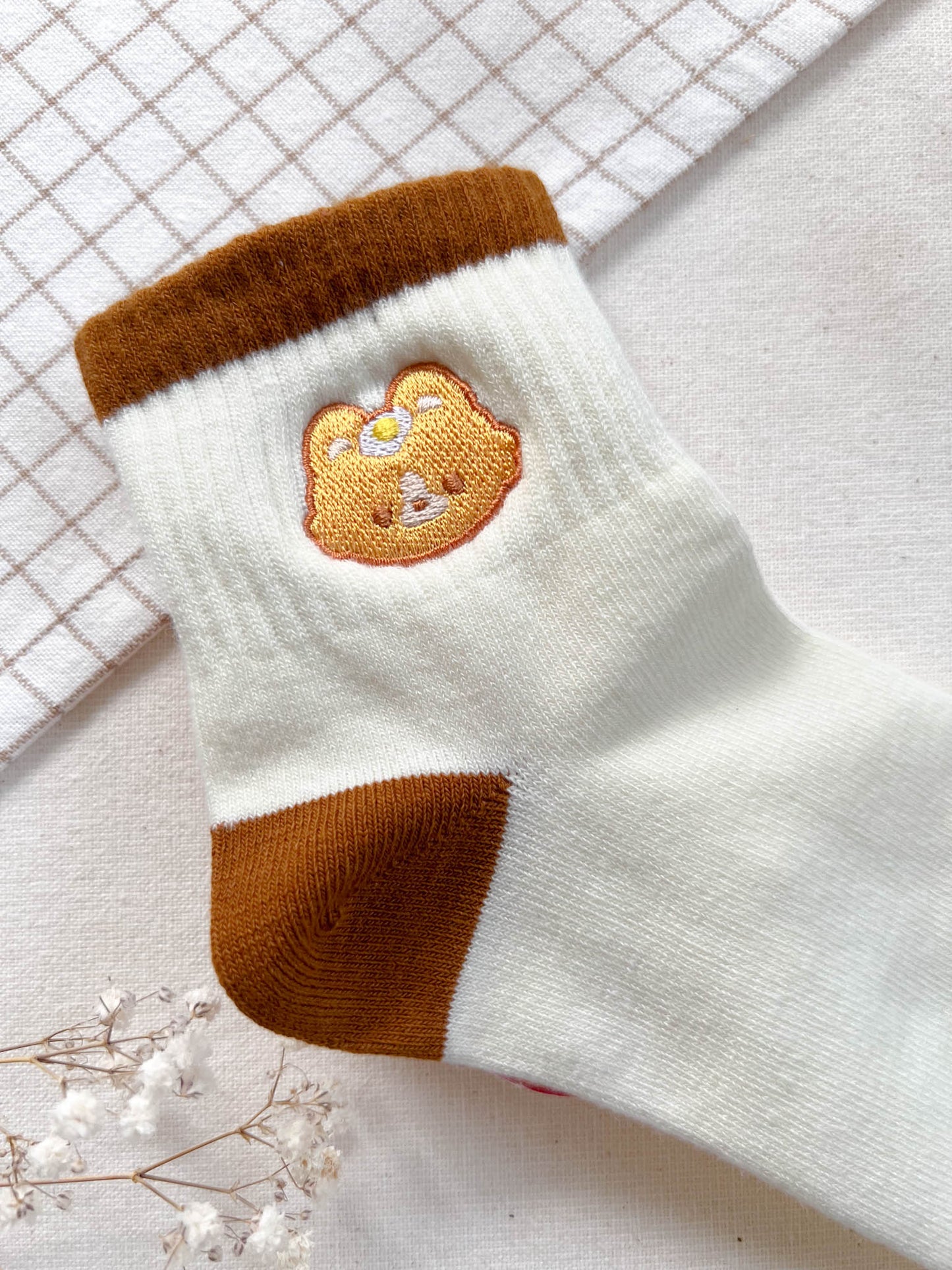 Embroidered Mochi Socks