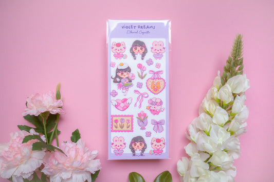 Violet Dreams Sticker Sheet 'Ethereal Coquette Collection'