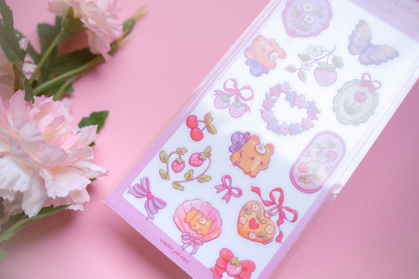 Flutter & Bloom Sticker Sheet 'Ethereal Coquette Collection'