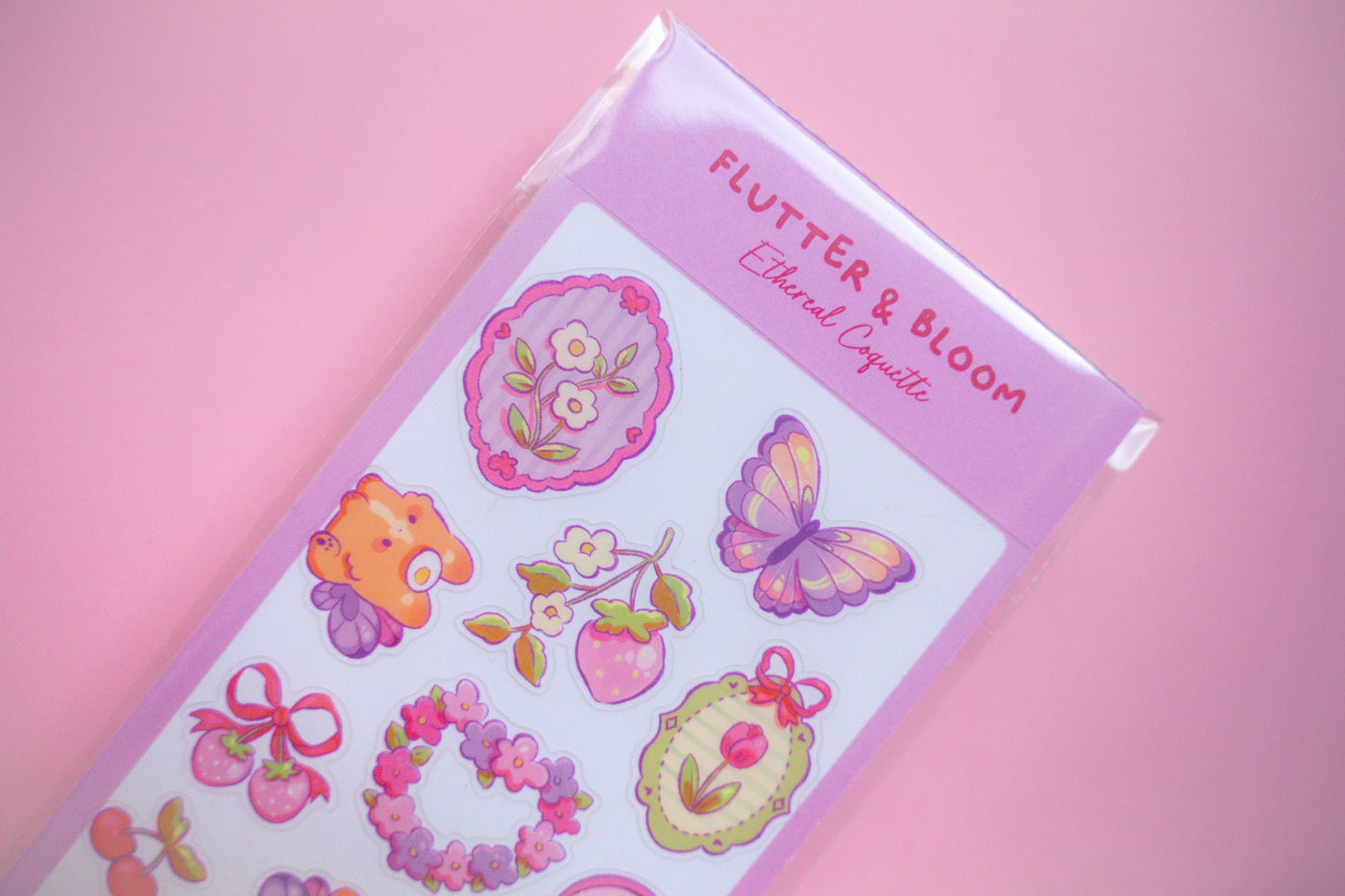 Flutter & Bloom Sticker Sheet 'Ethereal Coquette Collection'