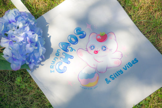 I Run On Chaos & Silly Vibes Tote Bag