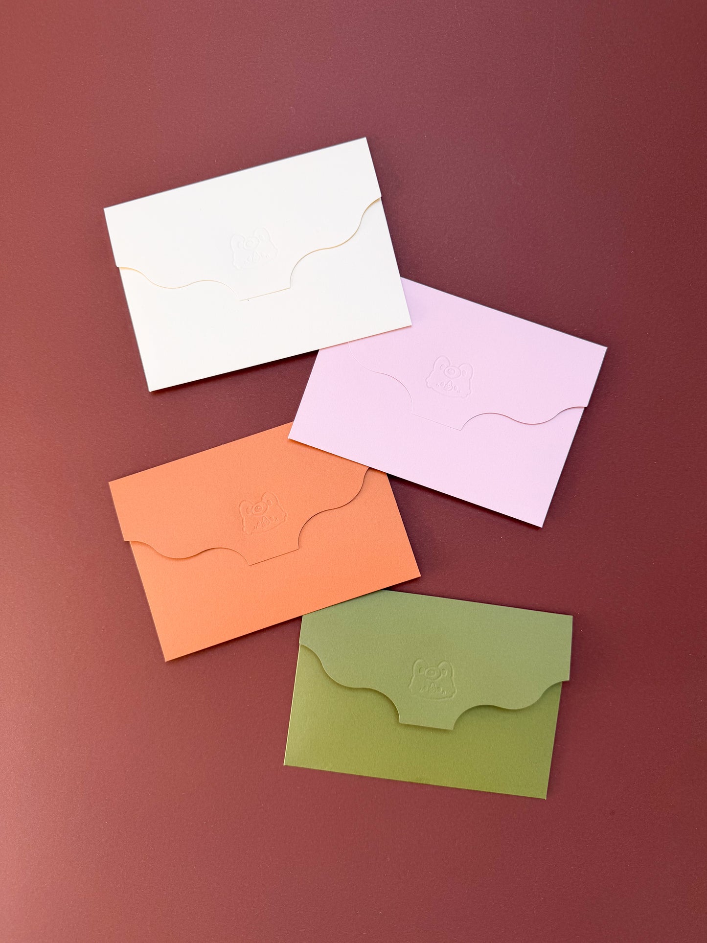 Luxury Thick Wavy Envelopes with Mochi Embossing (Set of 4)